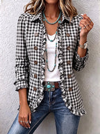 Carmela | Saco de Cuadros Vichy con Olanes