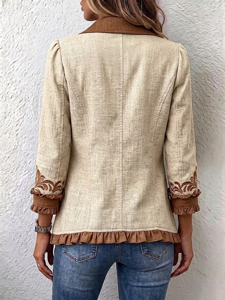 Iolanda | Saco Floral Bordado con Olanes