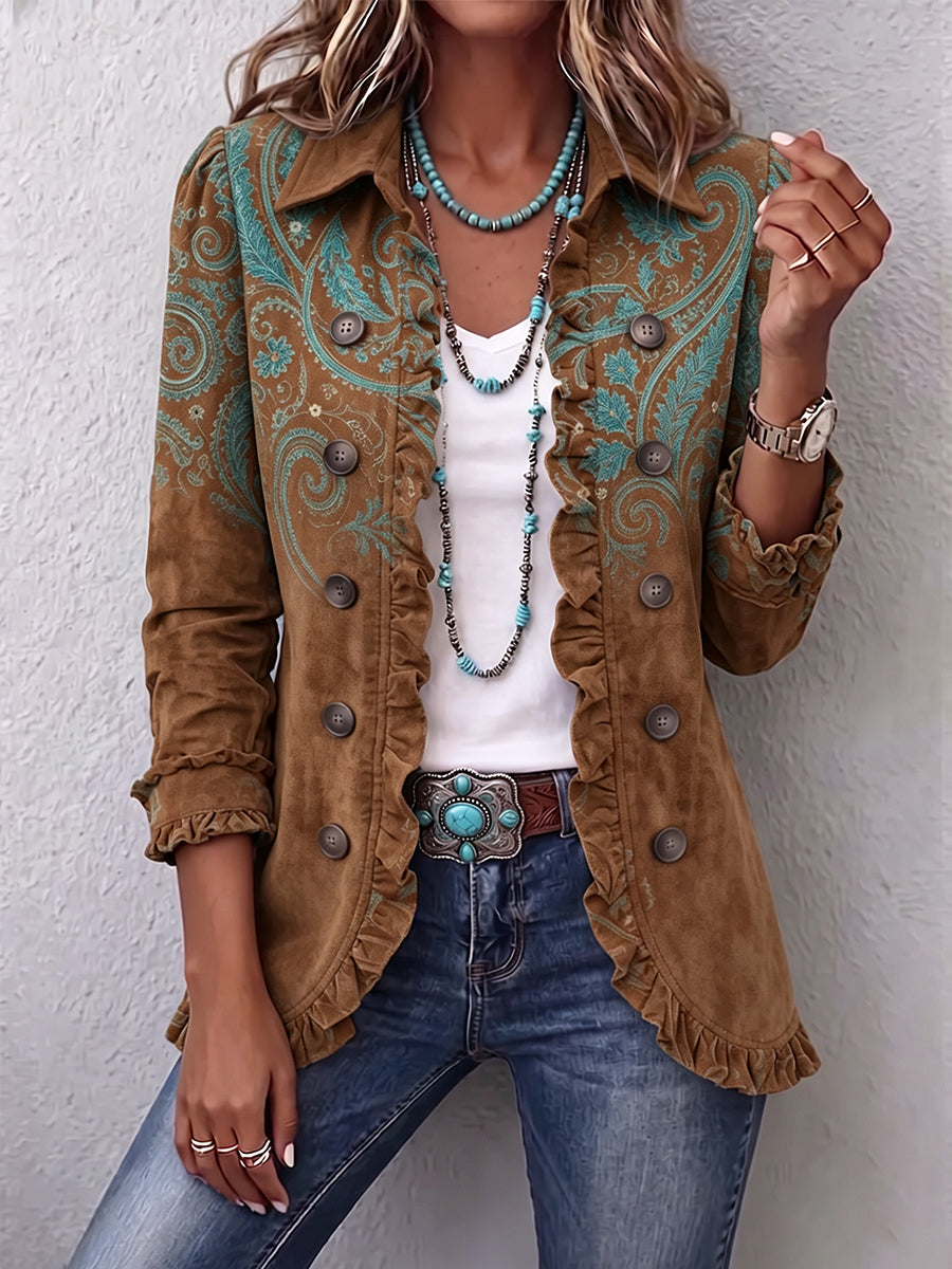 Clelia | Saco Estampado Paisley con Olanes