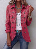 Agnese | Saco Estampado Paisley Rosa con Olanes