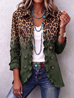 Giuseppina | Blazer de Leopardo Difuminado con Olanes