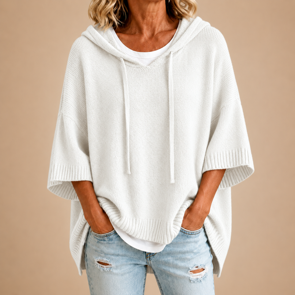 Mirella | Poncho de Punto con Gorro