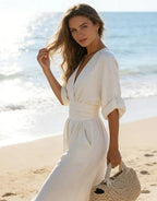 Elisa | Jumpsuit Elegante Fluido con Escote en V