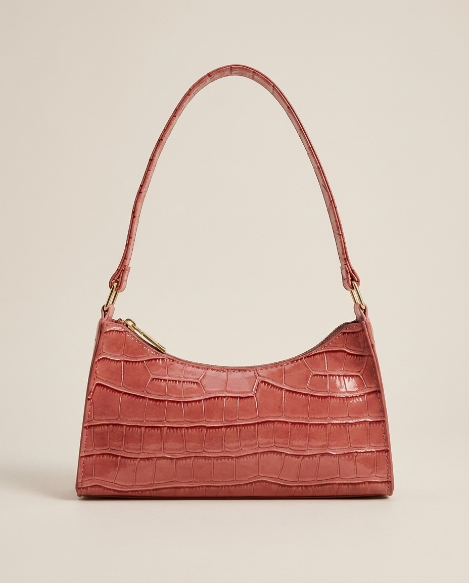 Bolsa de Hombro para Mujer Efecto Cocodrilo